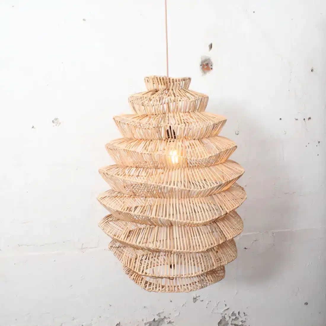 Rotan Hanglamp Pagoda Naturel L Rotan Hanglamp Pagoda Naturel L