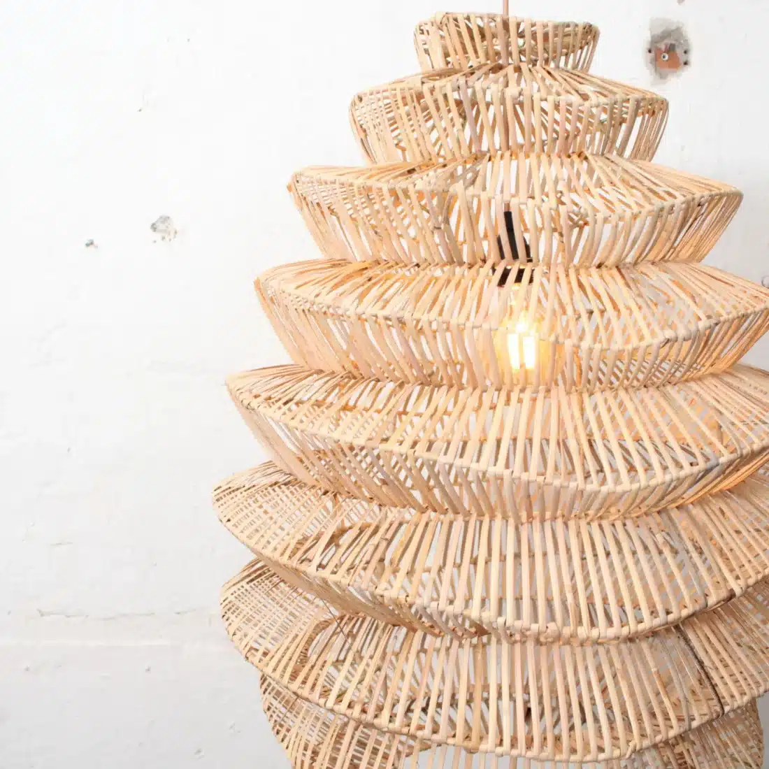 Rotan Hanglamp Pagoda Naturel L Rotan Hanglamp Pagoda Naturel L