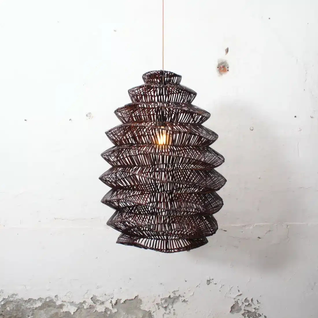 Rotan Hanglamp Pagoda Bruin L Rotan Hanglamp Pagoda Bruin L