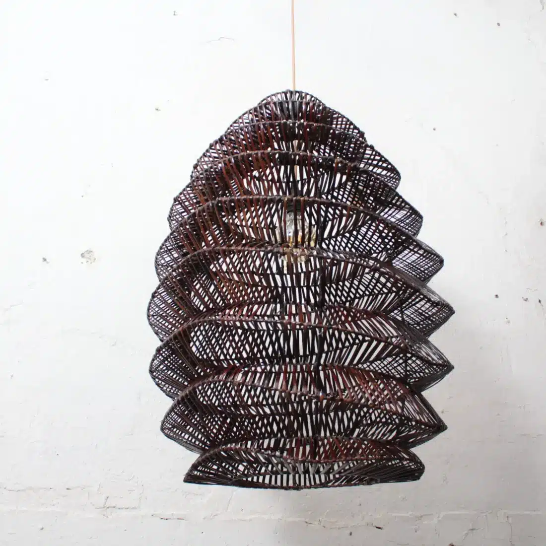 Rotan Hanglamp Pagoda Bruin L Rotan Hanglamp Pagoda Bruin L
