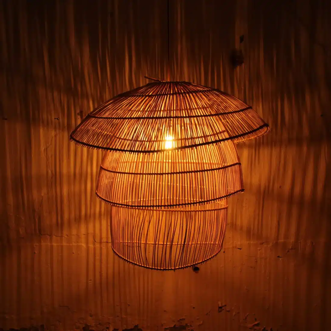 Rotan Hanglamp Paddenstoel Naturel L Rotan Hanglamp Paddenstoel Naturel L