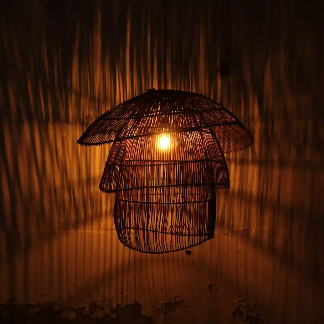 Rotan Hanglamp Paddenstoel Bruin L Rotan Hanglamp Paddenstoel Bruin L