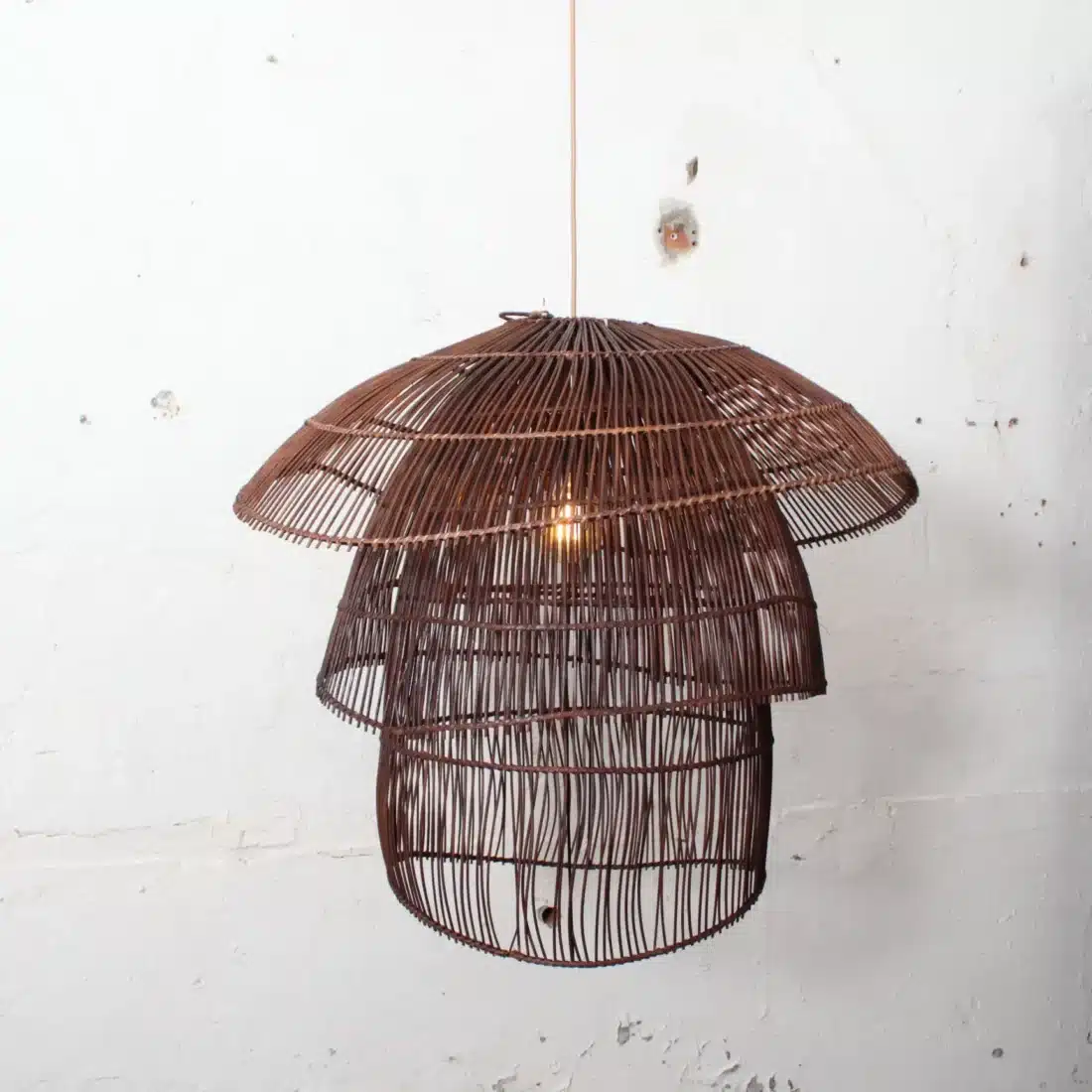 Rotan Hanglamp Paddenstoel Bruin L Rotan Hanglamp Paddenstoel Bruin L