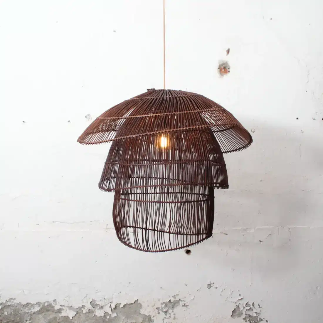 Rotan Hanglamp Paddenstoel Bruin L Rotan Hanglamp Paddenstoel Bruin L