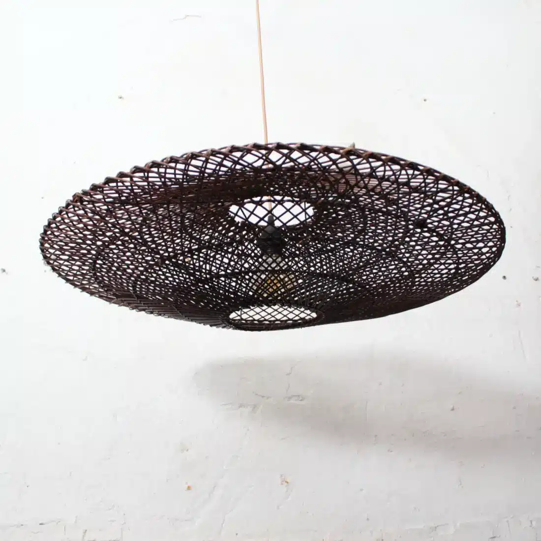 Rotan Hanglamp Ufo Bruin M