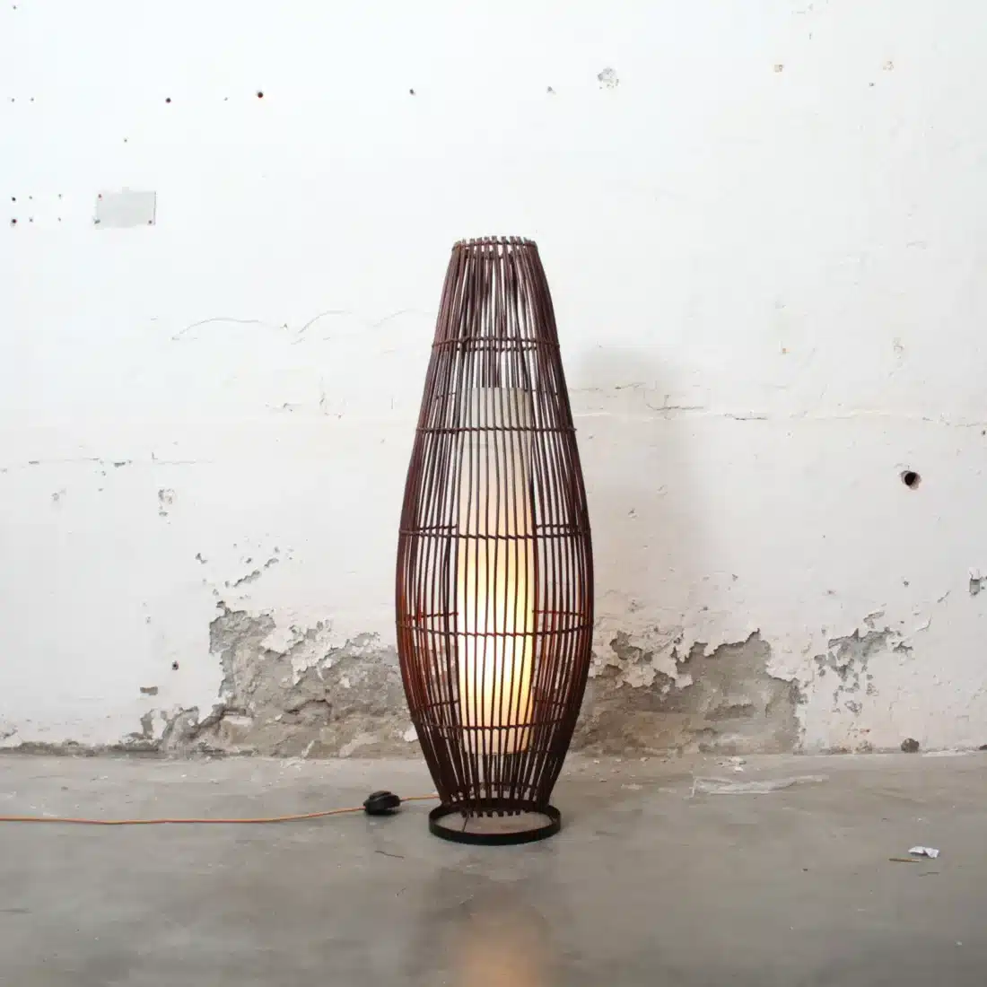Rotan Vloerlamp Lucus Bruin S