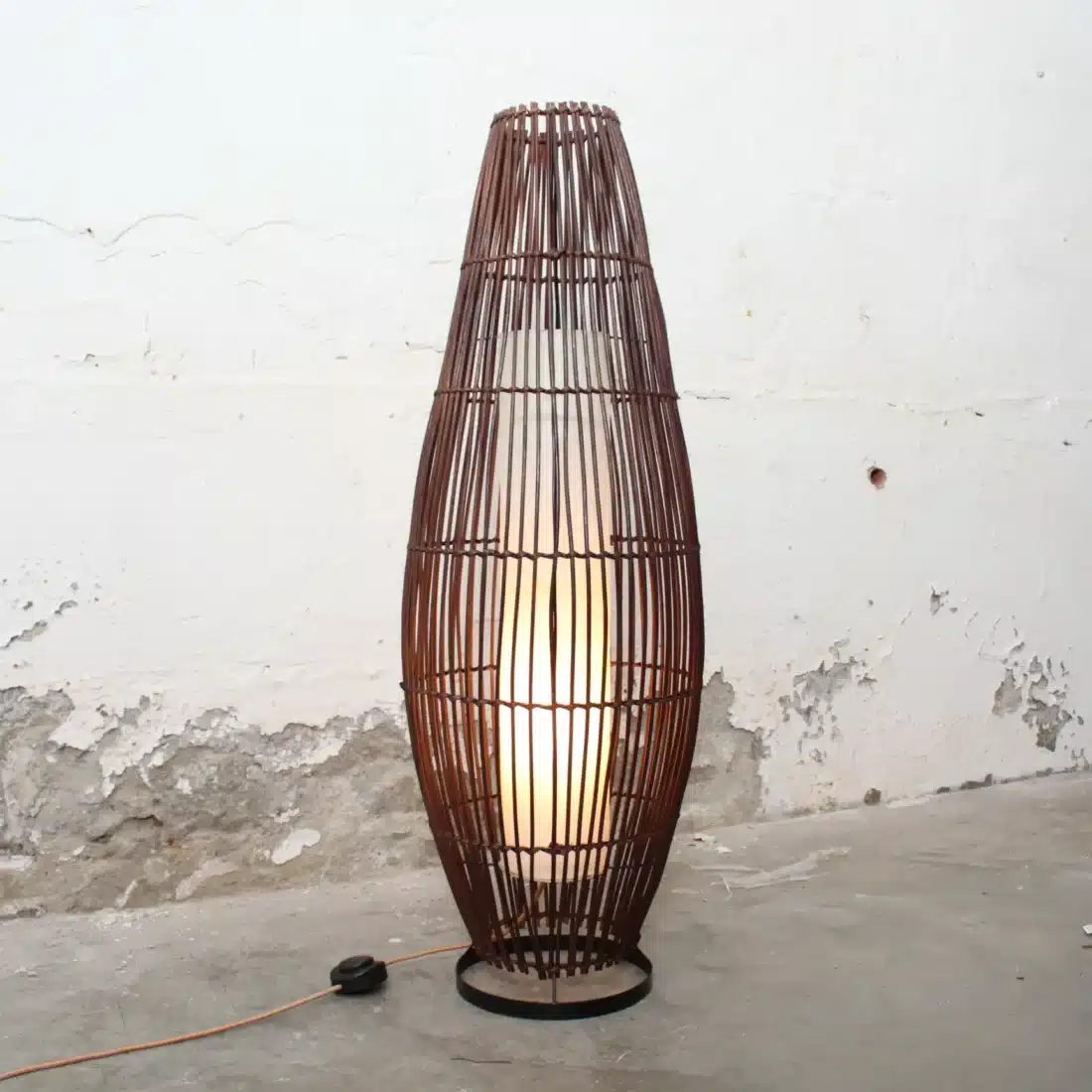 Rotan Vloerlamp Lucus Bruin S