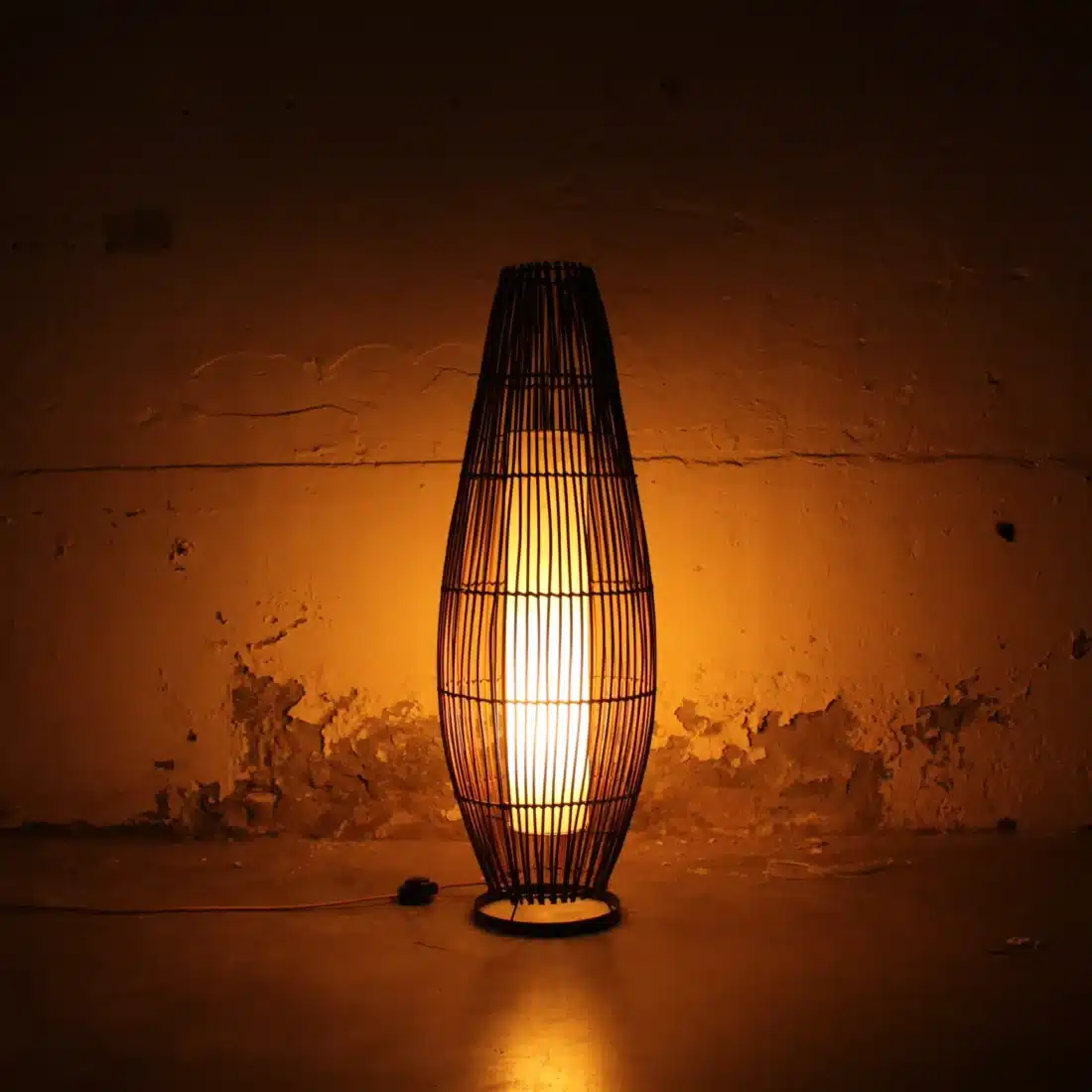 Rotan Vloerlamp Lucus Bruin S