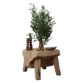 Houten lage tafel met gat
