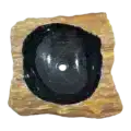 Fossiel houten wasbak zwart | 22768
