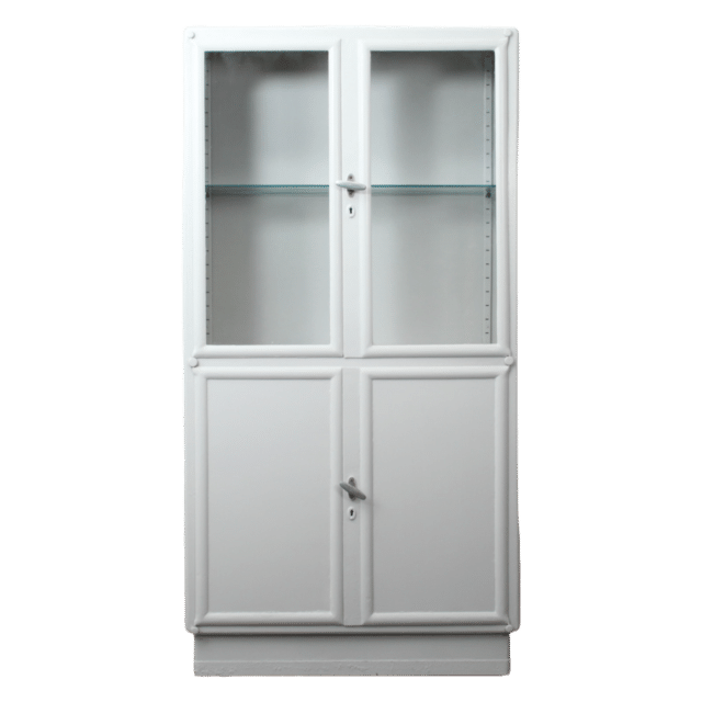 Tsjechische Vintage Apothekerskast Overgeverfd 7038