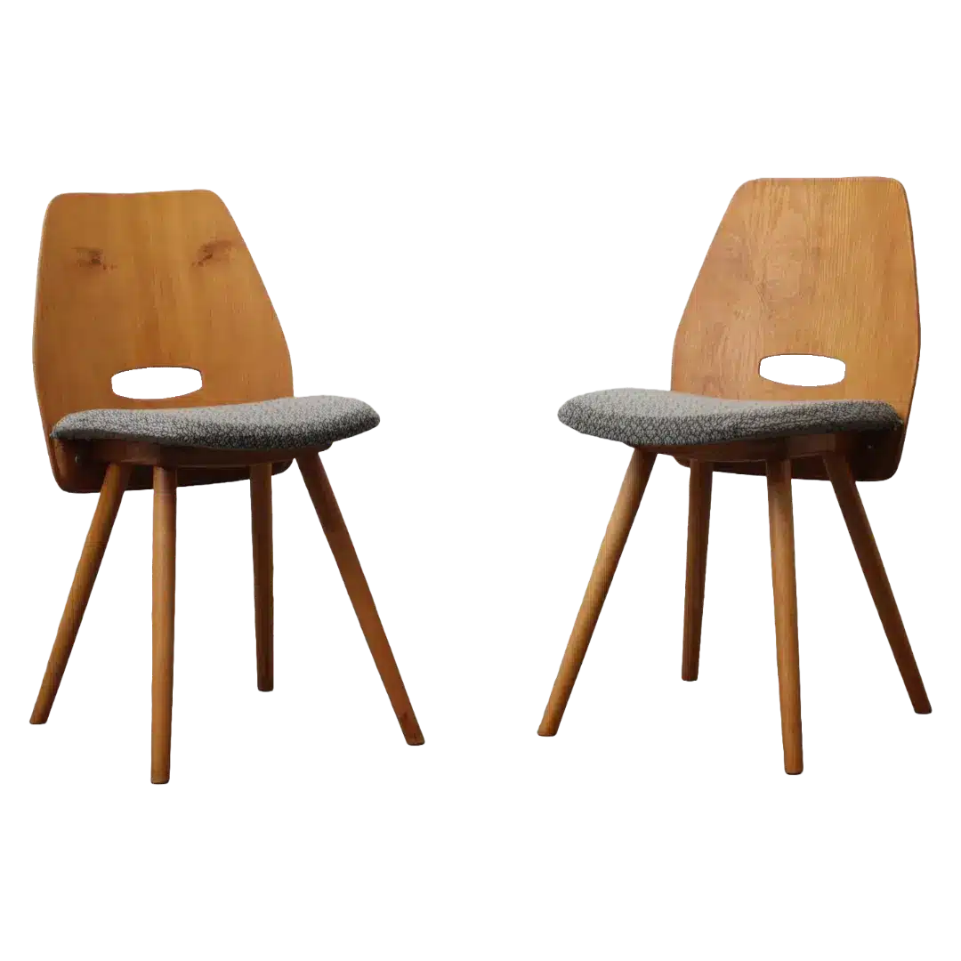 Vintage Lollipop Stoelen Frantiek Jirk Grijs Blauw Vintage Lollipop Stoelen Frantiek Jirk Grijs Blauw