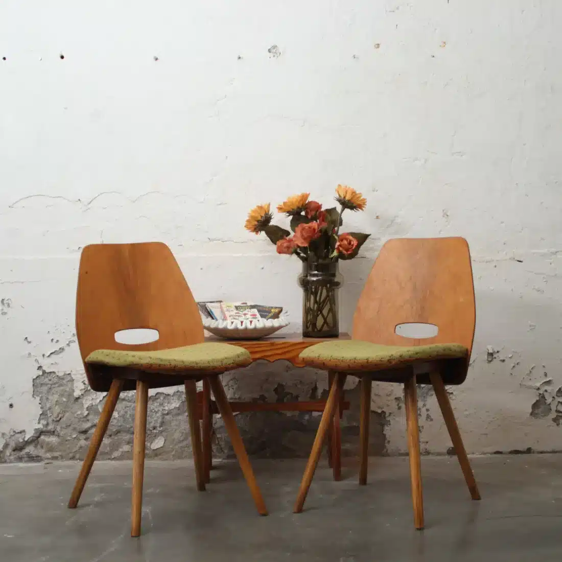 Vintage Lollipop Stoelen Frantiek Jirk Groen Vintage Lollipop Stoelen Frantiek Jirk Groen