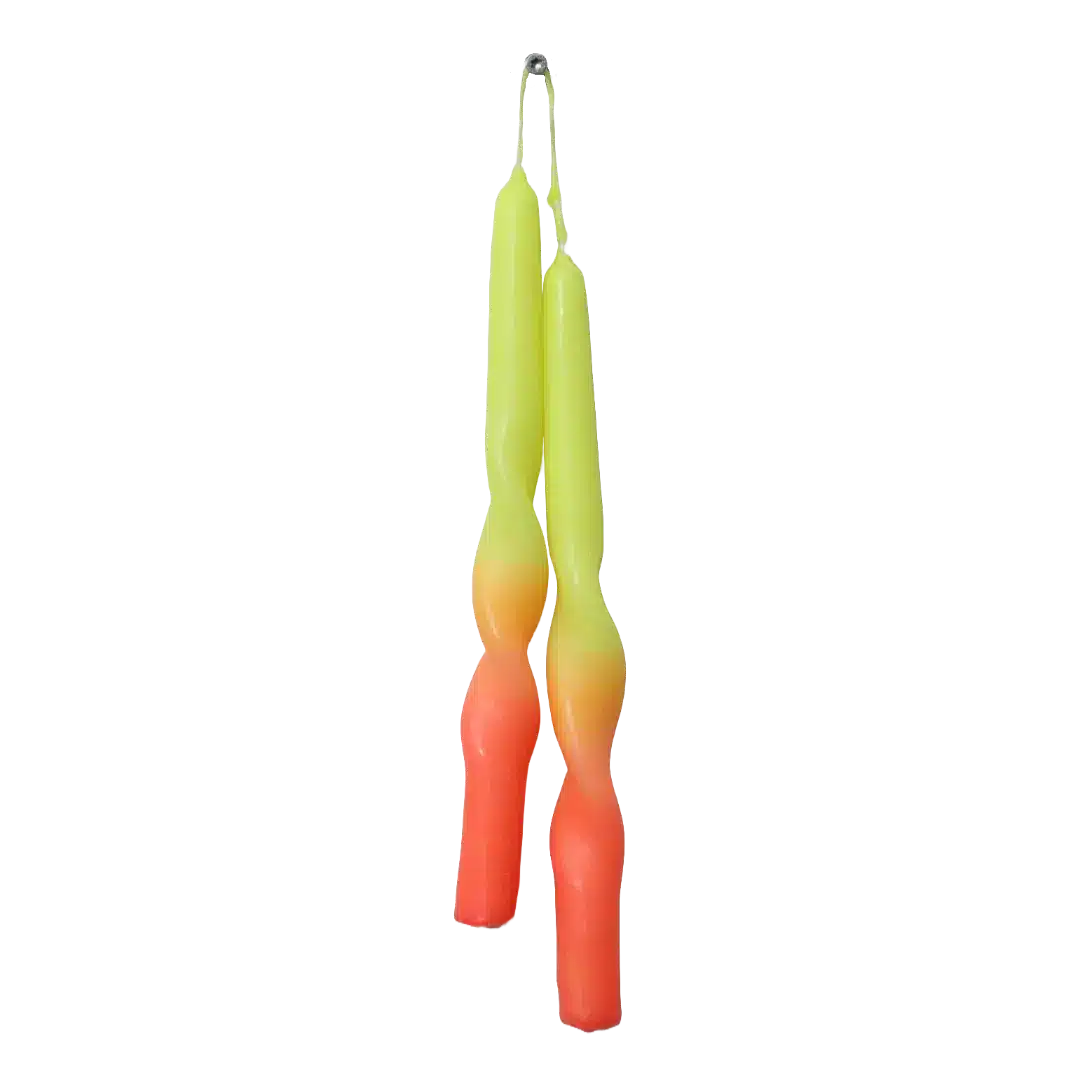 Kaarsen Set Twist Geel Oranje Roze