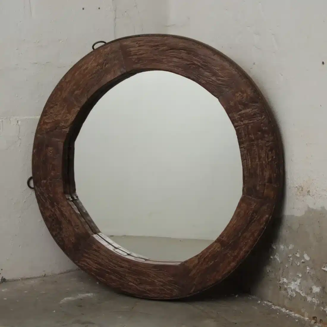 Ronde Houten Spiegel
