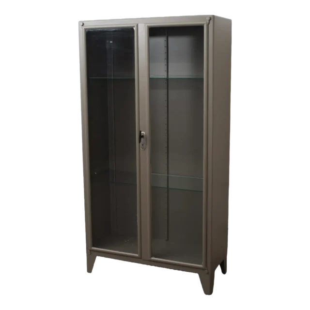 Vintage Ziekenhuis Vitrinekast Overgeverfd 7006