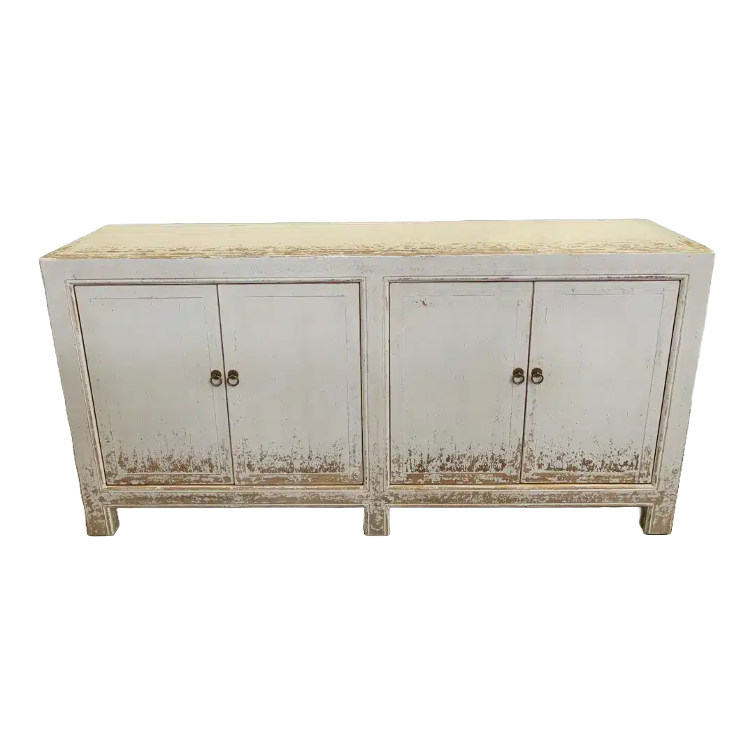 Oude Houten Witte Chinese Kast