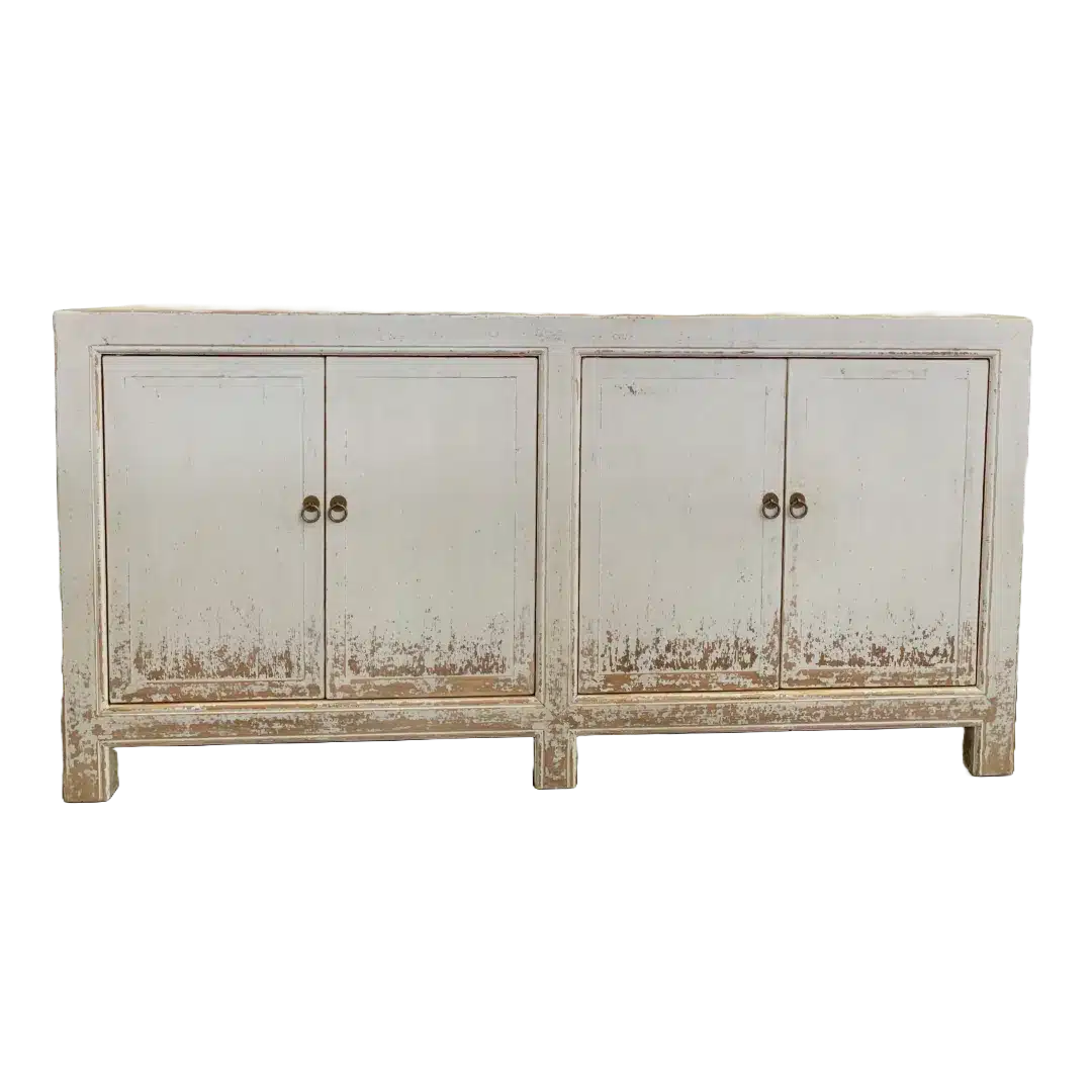 Oude Houten Witte Chinese Kast
