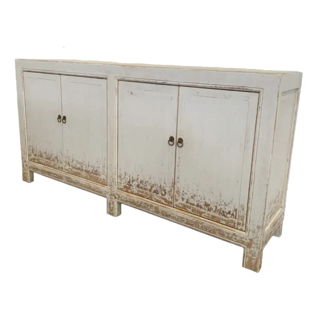 Oude Houten Witte Chinese Kast