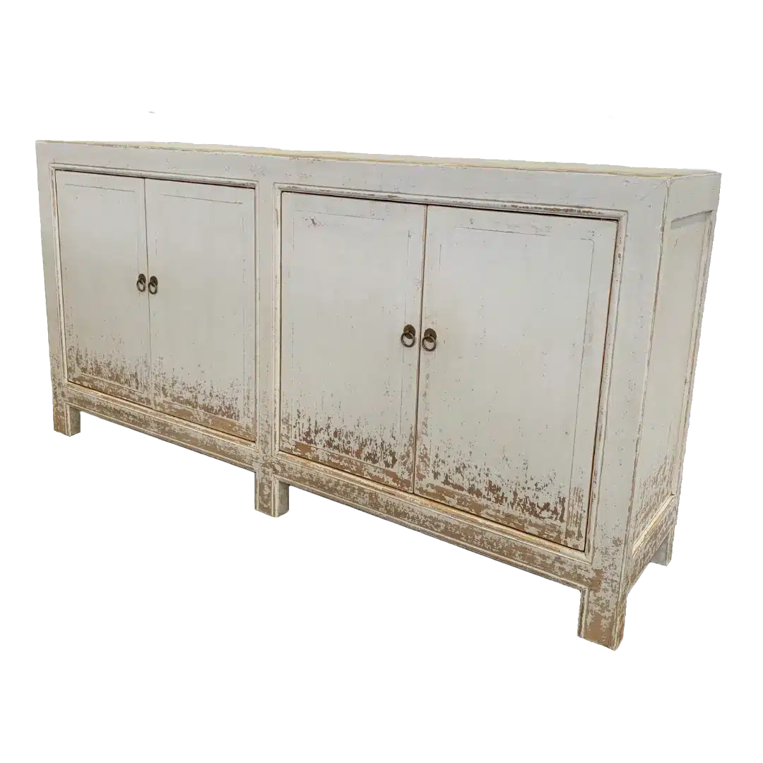 Oude Houten Witte Chinese Kast