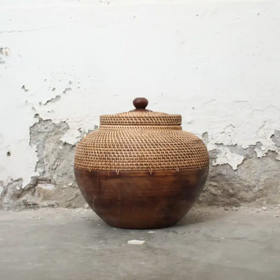 Rotan Vaas Met Deksel Rotan Vaas Met Deksel