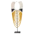 Schelpenketting op standaard | geel