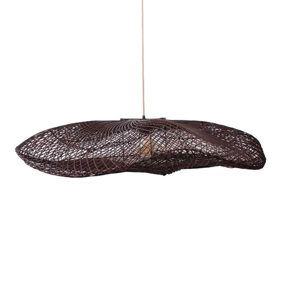 Rotan Hanglamp Wolk Bruin L