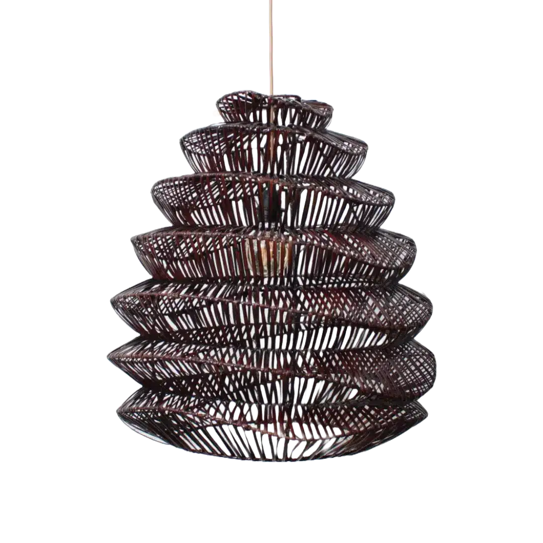 Rotan Hanglamp Pagoda Bruin M Rotan Hanglamp Pagoda Bruin M