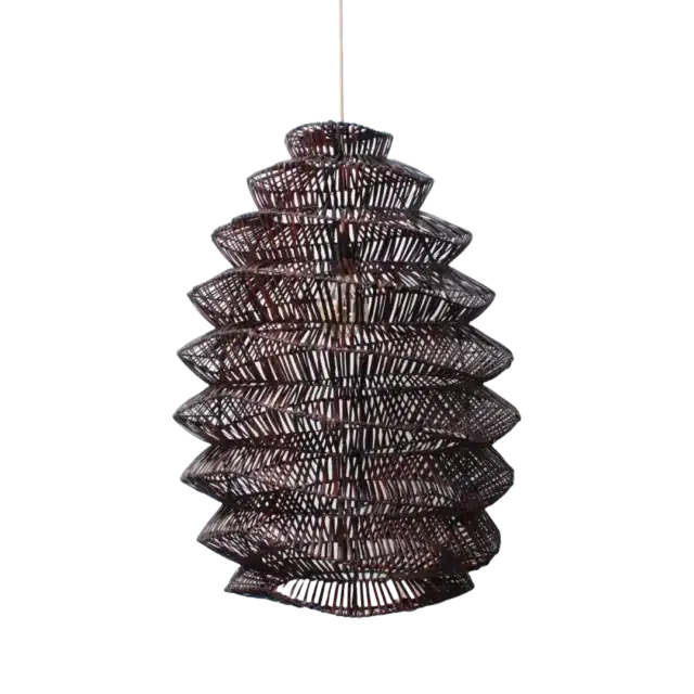 Rotan Hanglamp Pagoda Bruin L