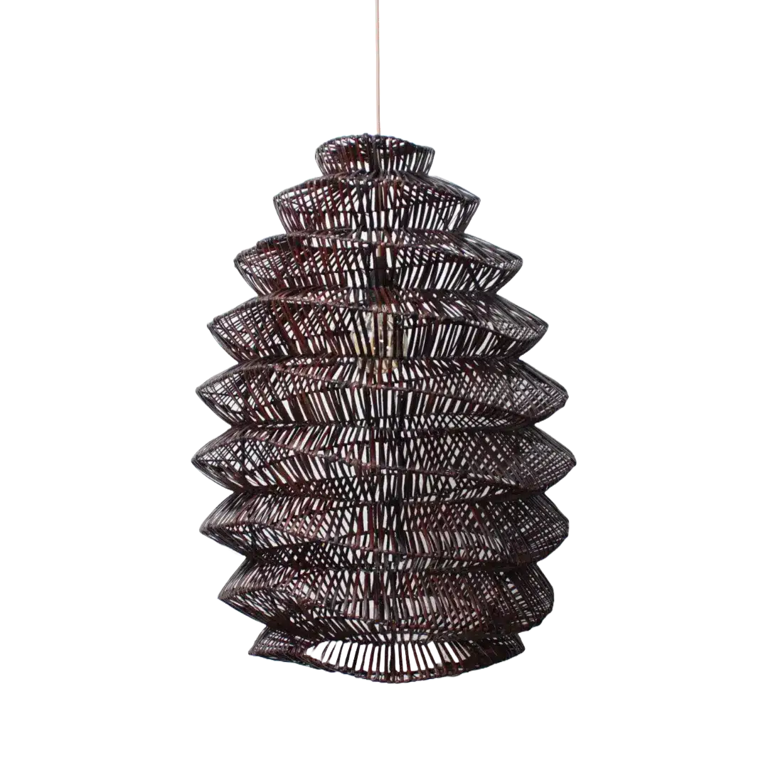 Rotan Hanglamp Pagoda Bruin L Rotan Hanglamp Pagoda Bruin L