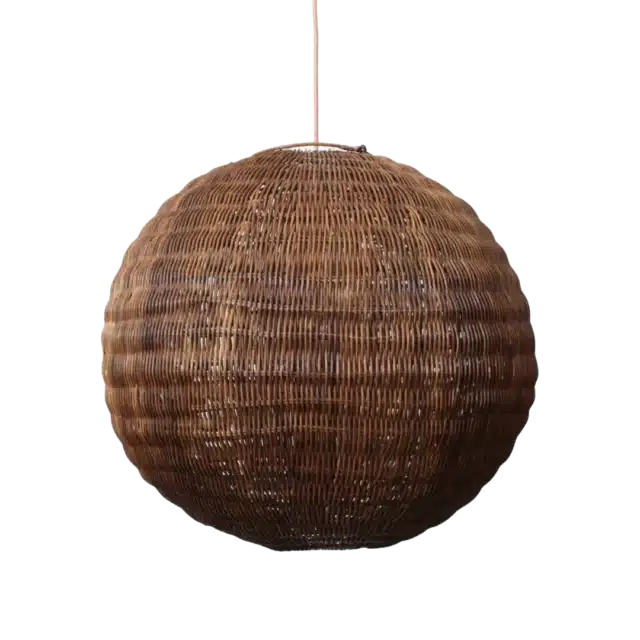 Rotan Hanglamp Bol Bruin M