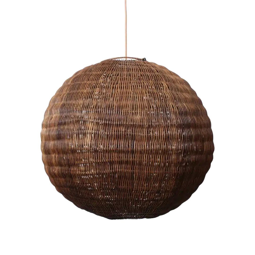 Rotan Hanglamp Bol Bruin M Rotan Hanglamp Bol Bruin M