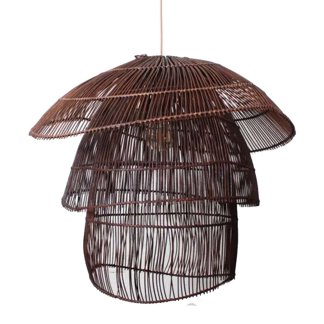Rotan Hanglamp Paddenstoel Bruin L Rotan Hanglamp Paddenstoel Bruin L