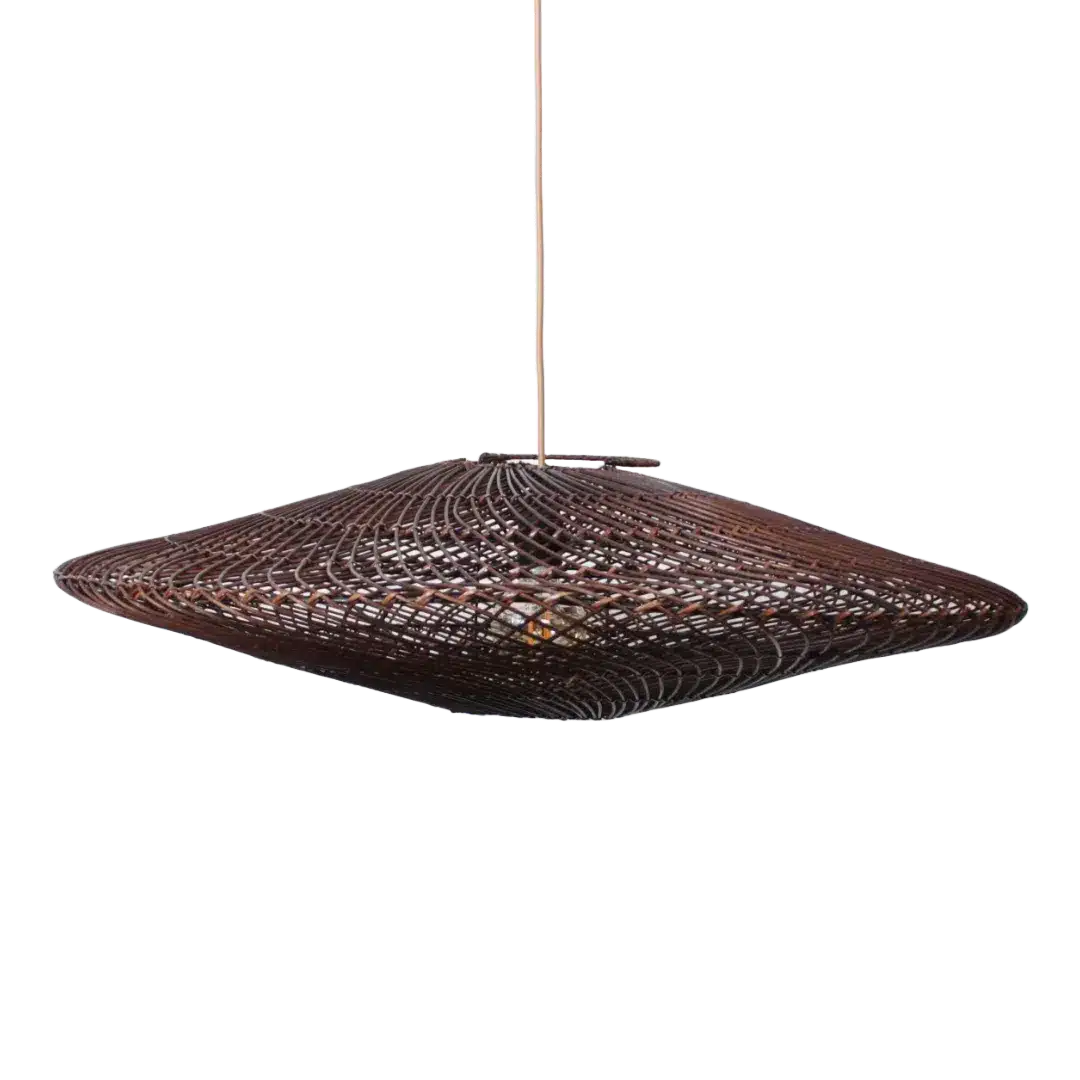Rotan Hanglamp Ufo Bruin M