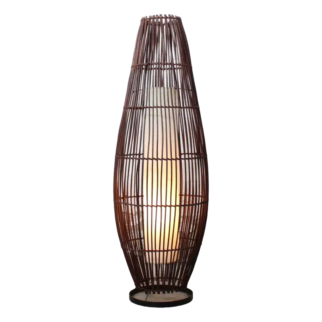 Rotan Vloerlamp Lucus Bruin S