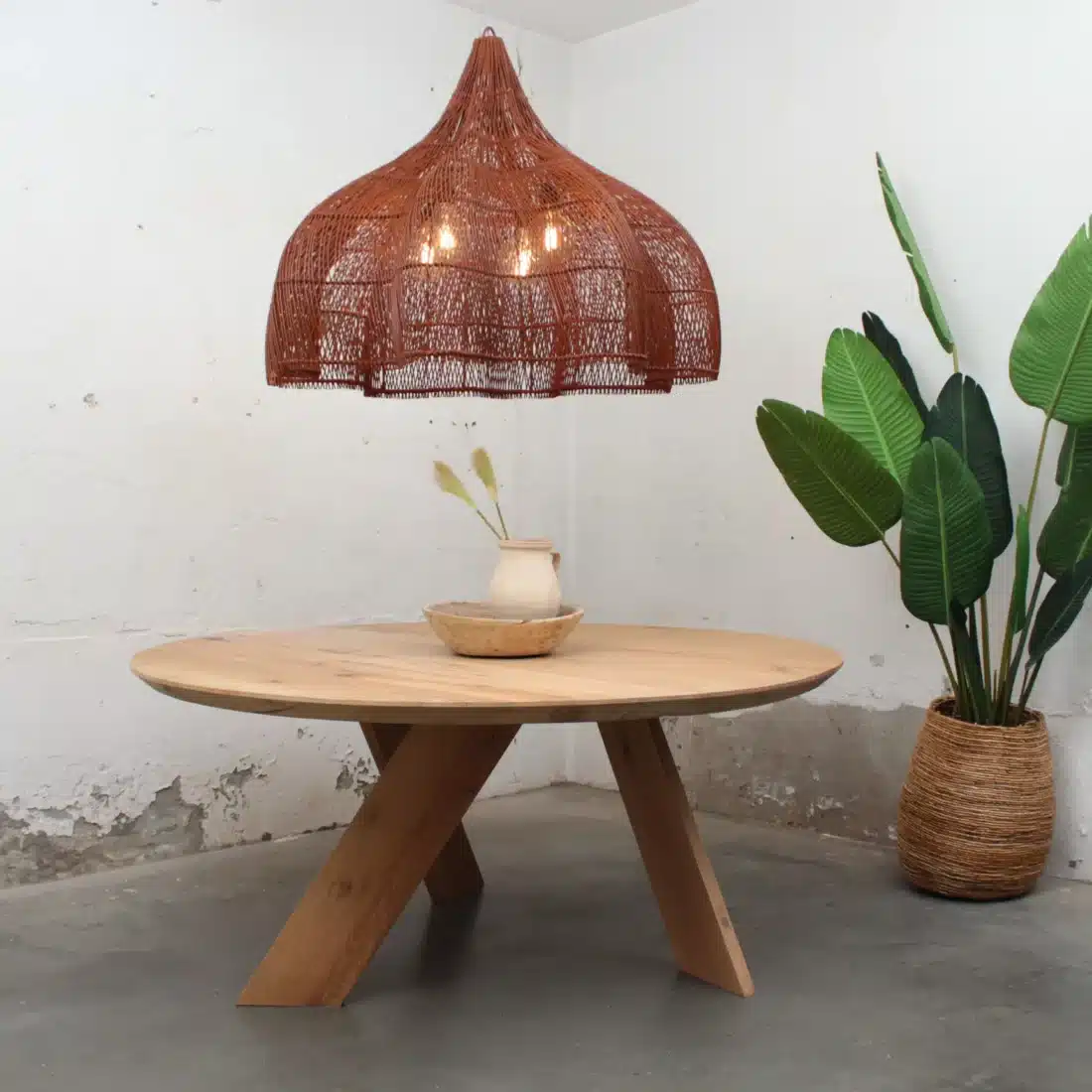 Oud Eiken Tafel Rond Oud Eiken Tafel Rond