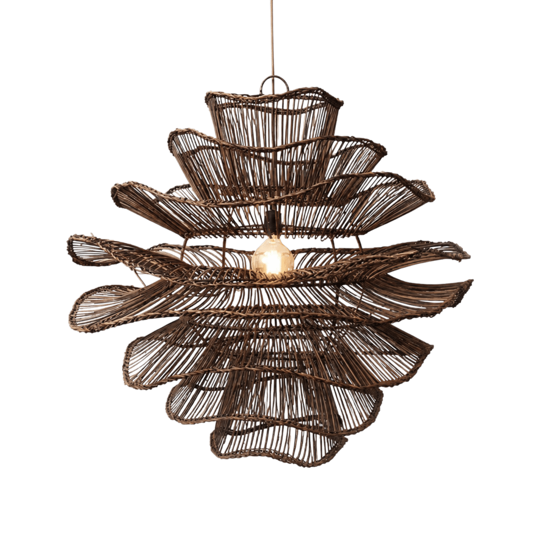 Rotan Hanglamp Wabisabi Bruin M Rotan Hanglamp Wabisabi Bruin M