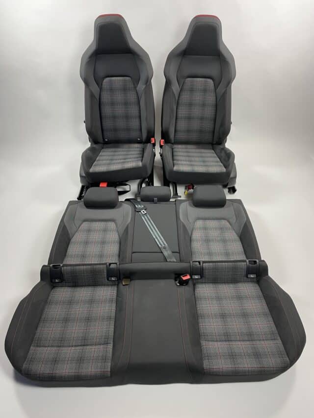 Interieur Vw Golf 8 Gti Alcantara Stof Grijs Geruit Rood Wit Grijs