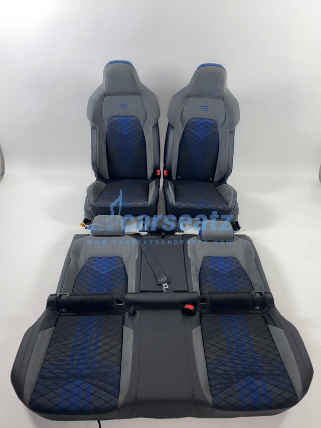 Interieur Vw Golf 8 R Stof Alcantara Leder Grijs Blauw