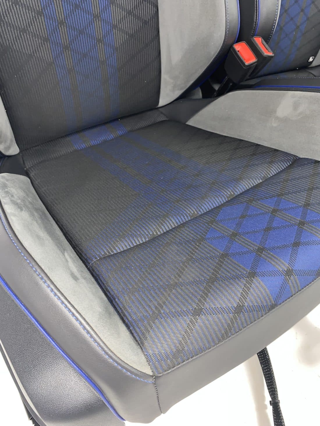 Interior VW Golf 8 R Fabric Alcantara Leather Grey Blue order online at Carseatz