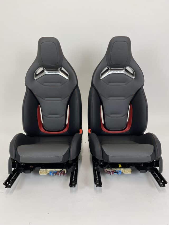 Mercedes Benz C Klasse Amg Performance Stoelen W206 Zwart Grijs Leder Met Rood Detail