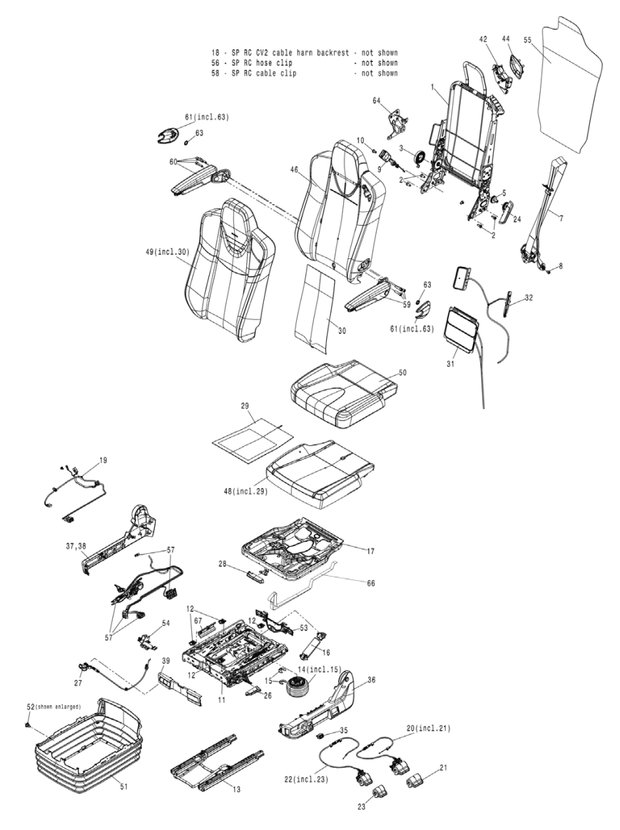 Wiring harness For Backrest C6000