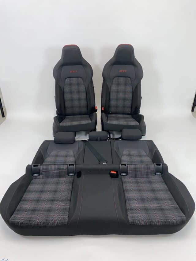 Interieur Vw Golf 8 Gti Alcantara Stof Grijs Geruit Rood Wit Grijs