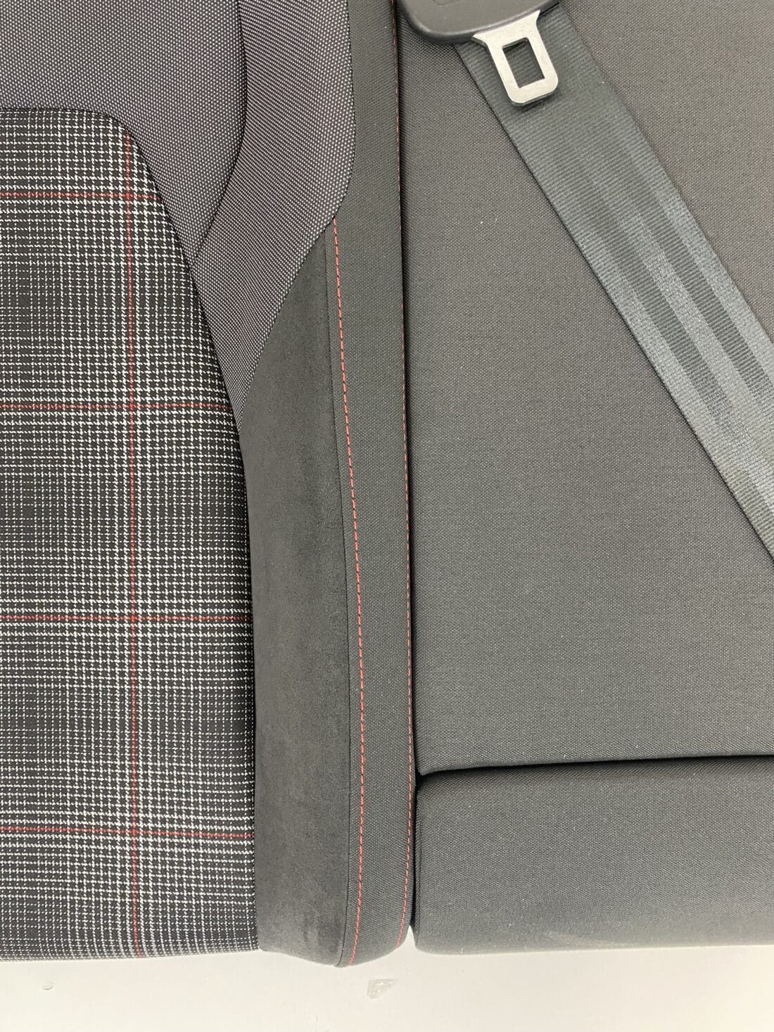 Interieur Vw Golf 8 Gti Alcantara Stof Grijs Geruit Rood Wit Grijs