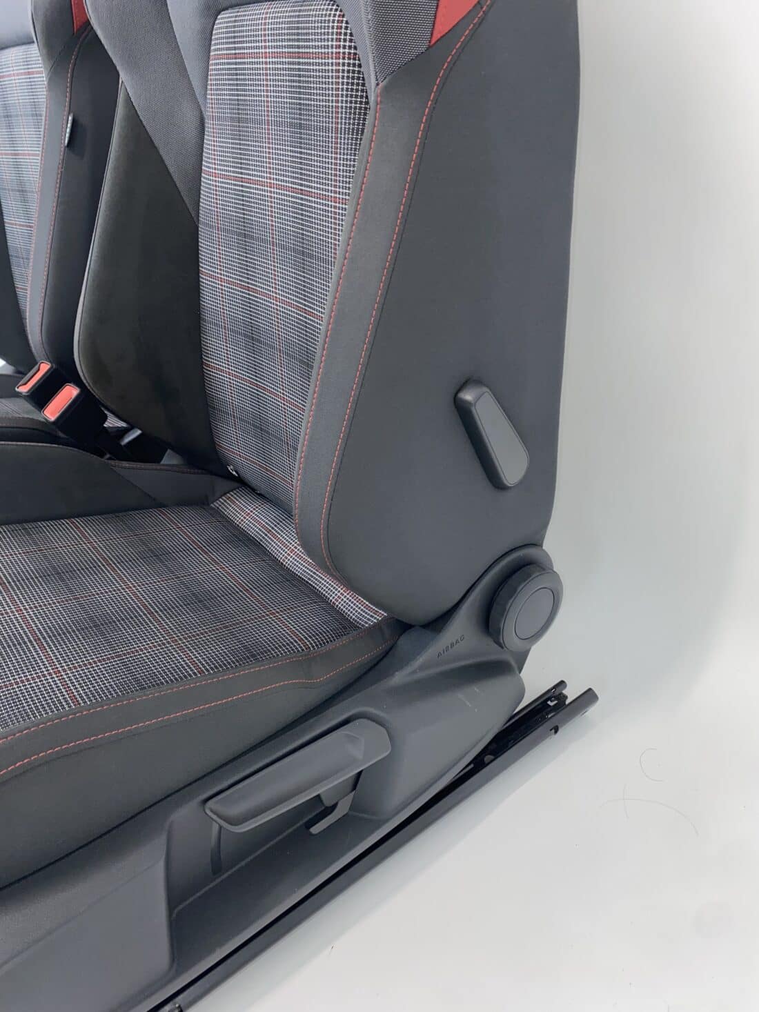 Interieur Vw Golf 8 Gti Alcantara Stof Grijs Geruit Rood Wit Grijs