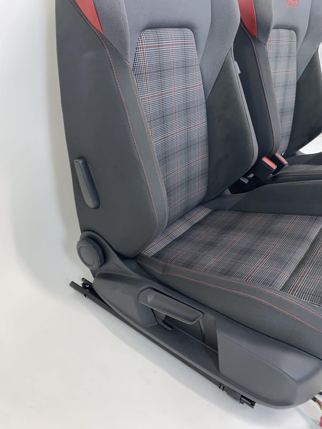 Interieur Vw Golf 8 Gti Alcantara Stof Grijs Geruit Rood Wit Grijs