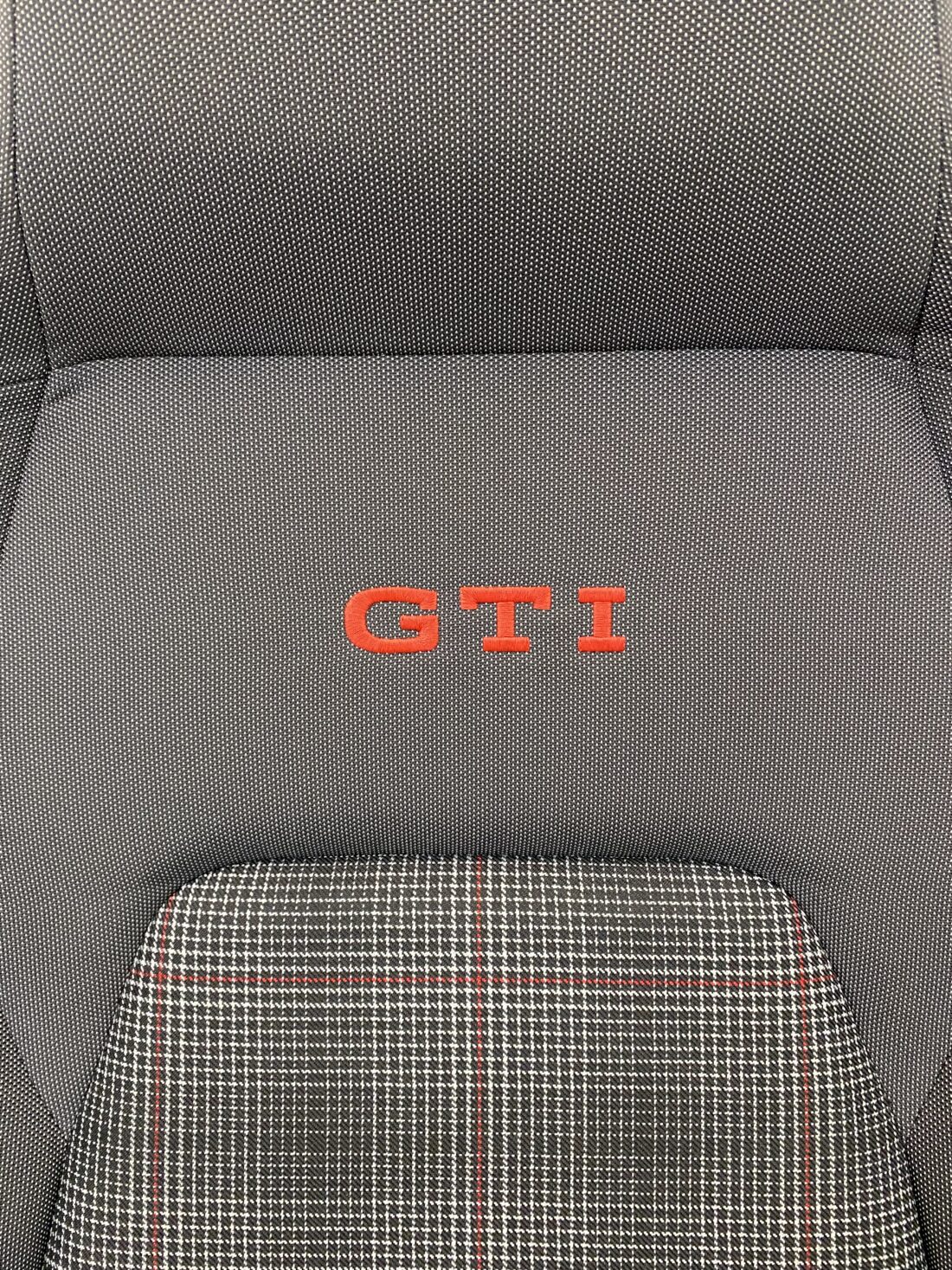 Interieur Vw Golf 8 Gti Alcantara Stof Grijs Geruit Rood Wit Grijs