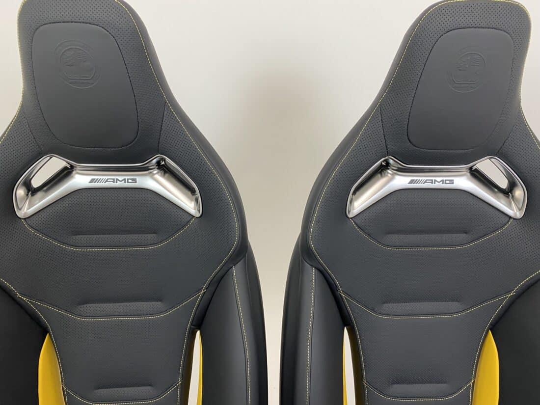 Mercedes Benz C Klasse Amg Performance Stoelen W206 Zwart Leder Met Gele Details