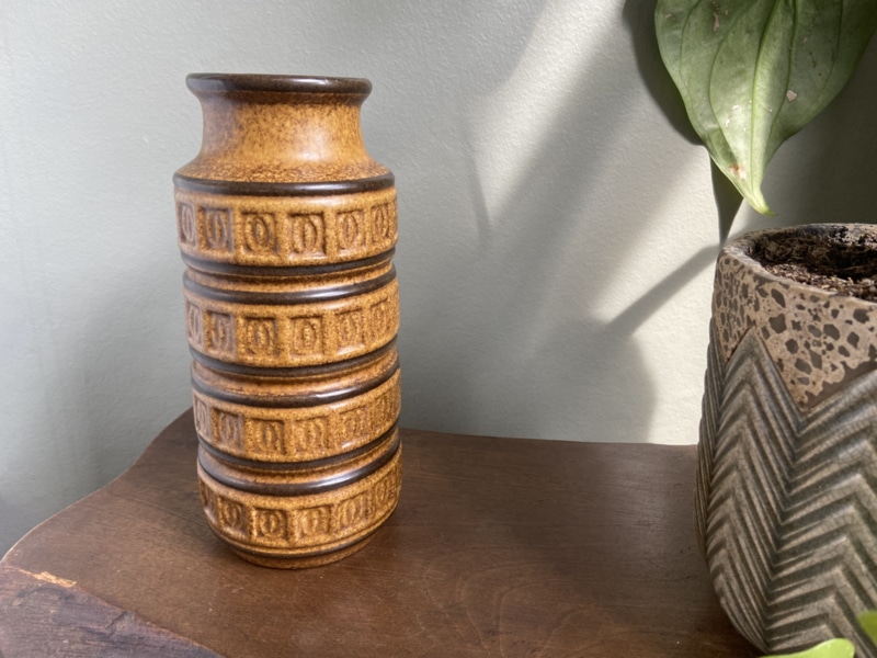 Vase vintage brun 23 cm Allemagne de l'Ouest