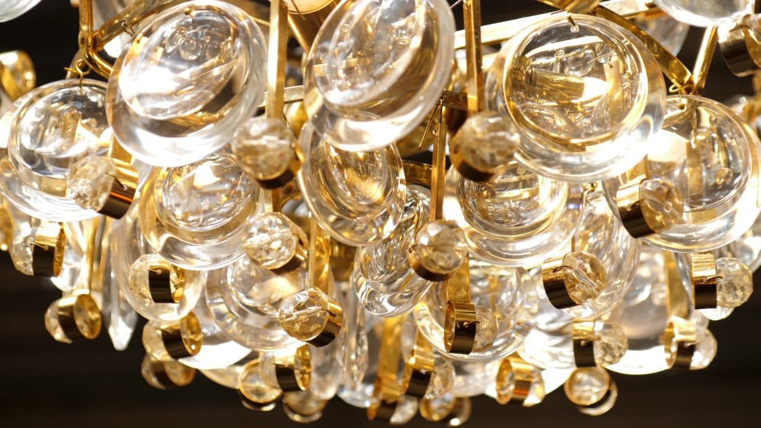 Palwa Chandelier Hanglamp Glas Amp Messing 1960